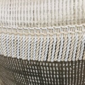 Ribbed Sateen Trimmed Cushion