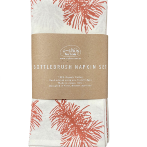 Fair Trade Bottlebrush Organic Cotton Napkin Set of 6 – Ochre