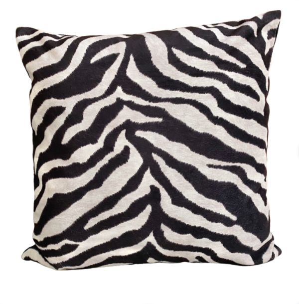 Zebra Print Velvet Cushion
