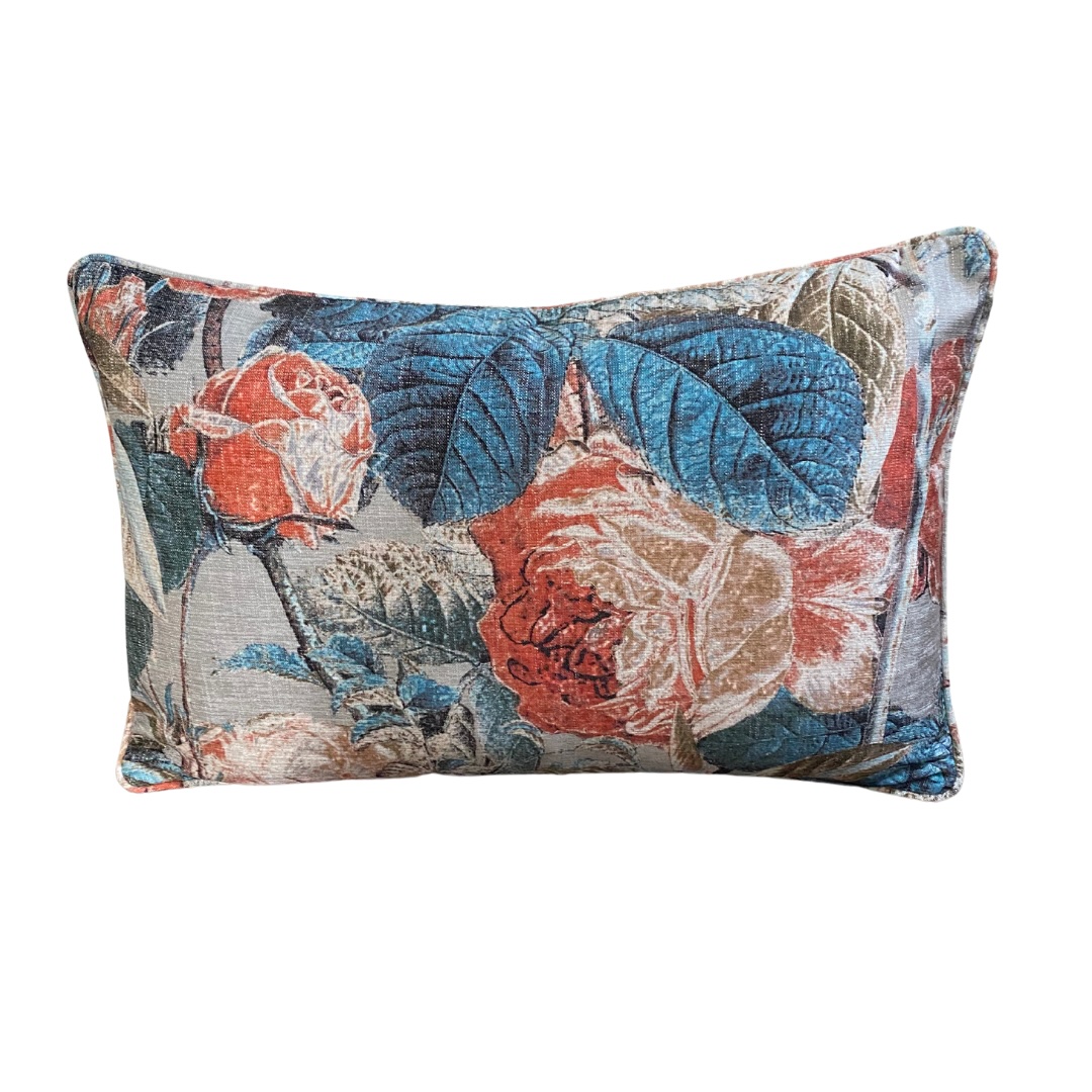 Warwick Fabrics Avesta Autumn Cushion - Soft touch Chenille Floral Print