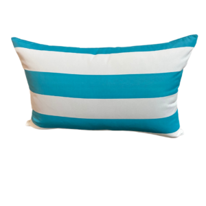 Outdoor Cushion Punchy Turquoise and White Stripe