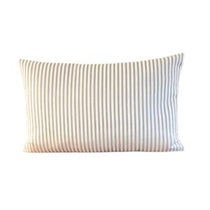 Classic Ticking Silver Grey Stripe Outdoor Cushion