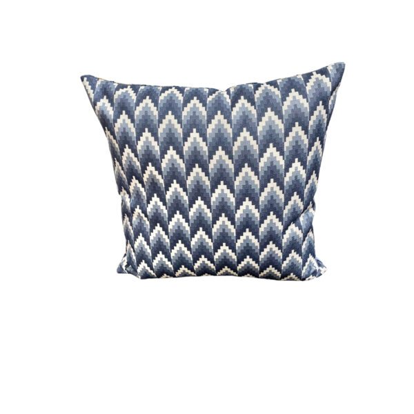 Reverse side of Amboli Blue and Cream Floral Cushion - Indigo