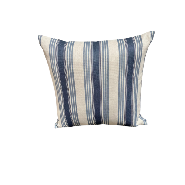 Mirren Blue and Cream Stripe Reversible Cushion